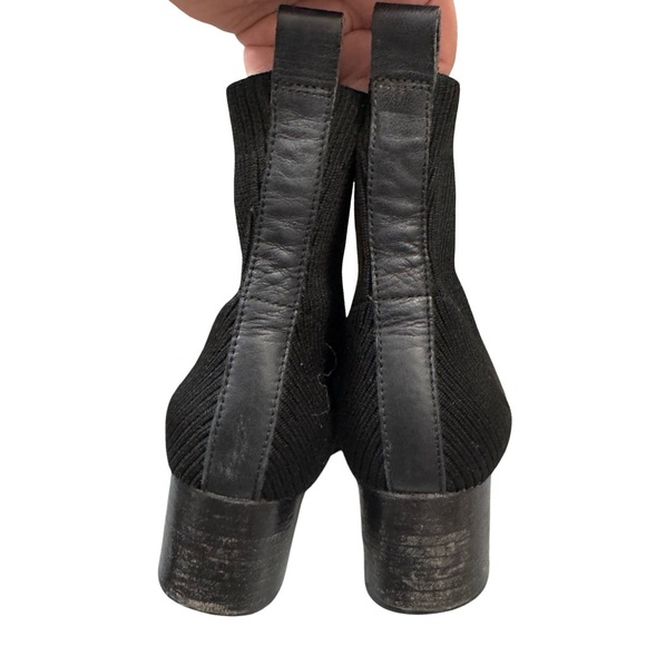 Everlane Reknit Glove Boots Size 7.5 Chunky Heel In Black Minimalist Work Office - Picture 7 of 12